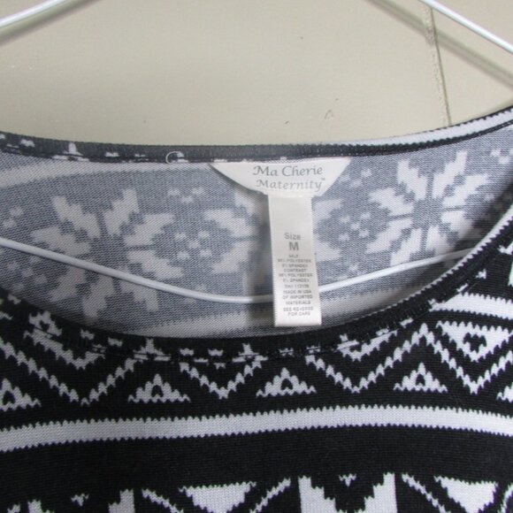 Ma Cherie Maternity Shirt M 3/4 Sleeve Black White - Picture 8 of 11